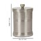 Stainless Steel Vanity Jar | Stylish Storage for Cotton Swabs,Sponges & Bath Salts | Decorative Canister for Bathroom,Bedroom | Brushed Pewter Finish
